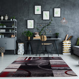 Adonis Currant Red Grey Area Rug