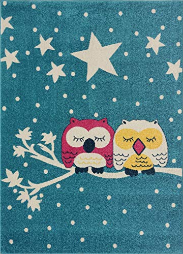 Cute Owl Rug 4x5 Cartoon Birds Wild Animals Decorative Area Rug for Women  Adults Men Women Yellow Grey Geometric Polka Dots Non Slip Washable Decor