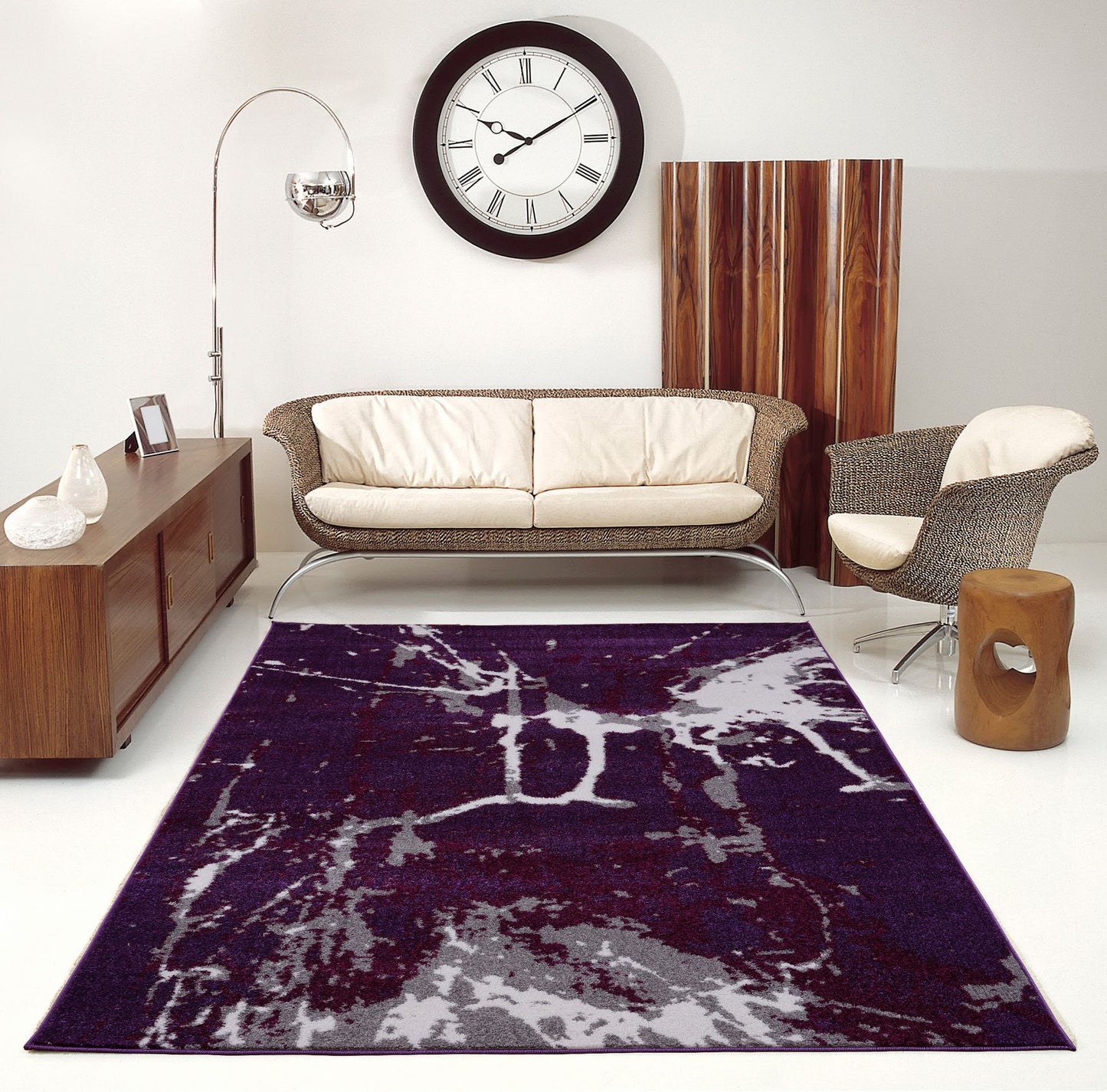 violet grey abstract area rug 2x5, 3x5 Runner Rug, Entry Way, Entrance, Balcony, Bedside, Home Office, Table Top
