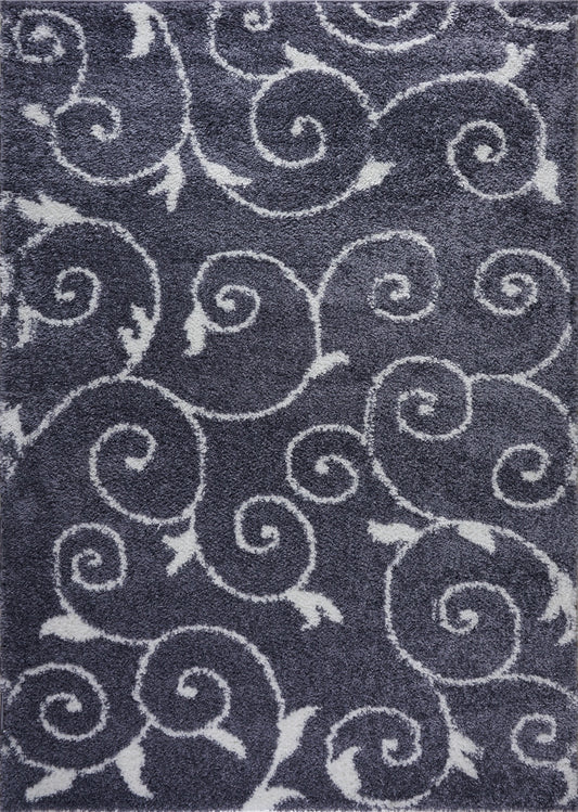 ladole rugs shaggy rabat abstract pattern sustainable spirals style indoor small mat doormat rug in dark gray white 110 x 211 57cm x 90cm 2x3 Doormat, Entrance, Balcony, Bathroom, Washroom