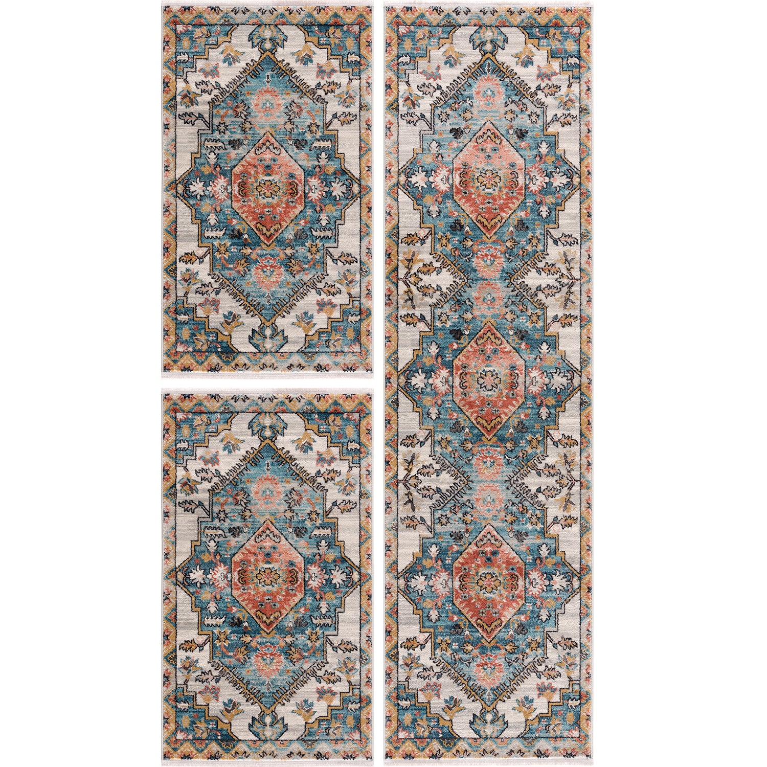 la dole rugs traditional bordered navajo vintage teal turquoise ivory red orange area rug 9x12, 10x13 ft Large Big Carpet, Living Room, Beroom