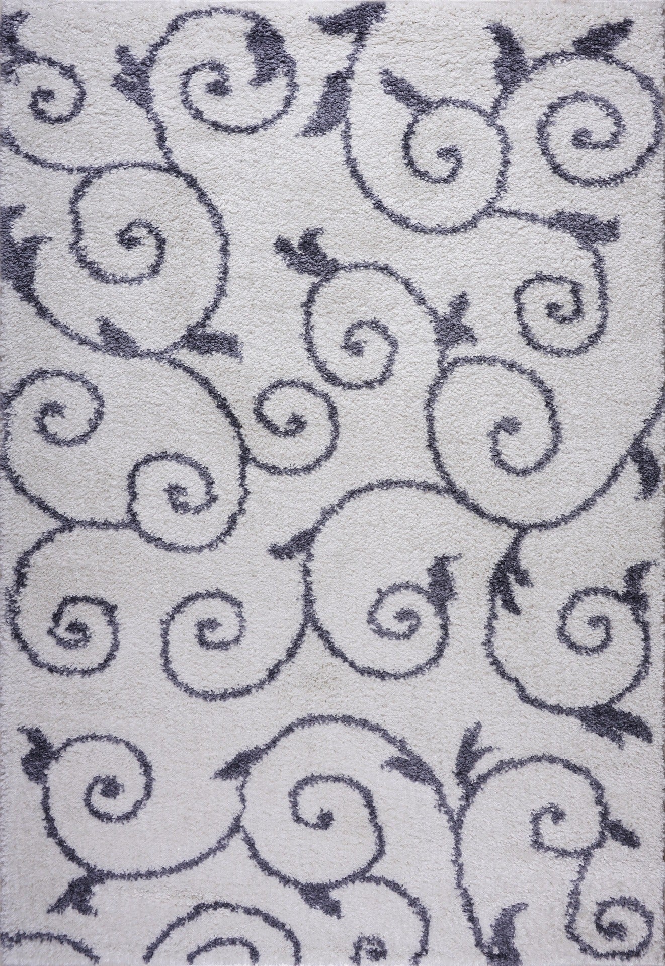 ladole rugs shaggy rabat abstract pattern sustainable spirals style indoor small mat doormat rug in white dark gray 110 x 211 57cm x 90cm 2x3 Doormat, Entrance, Balcony, Bathroom, Washroom