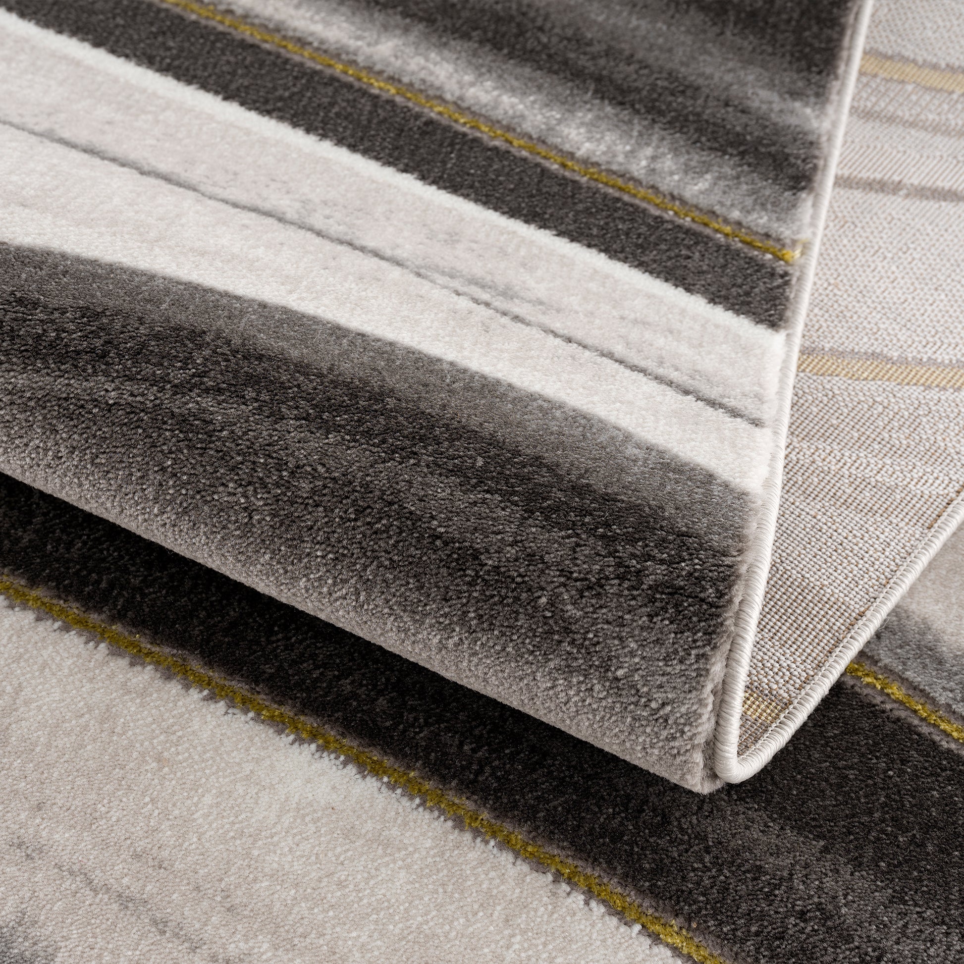 light dark grey beige gold spirals waves striped pattern abstract modern area rug 5x7, 5x8 ft Contemporary, Living Room Carpet, Bedroom, Home Office