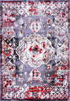 Athens Red Gray Geometric Traditional Area Rug - Ladolerugsca