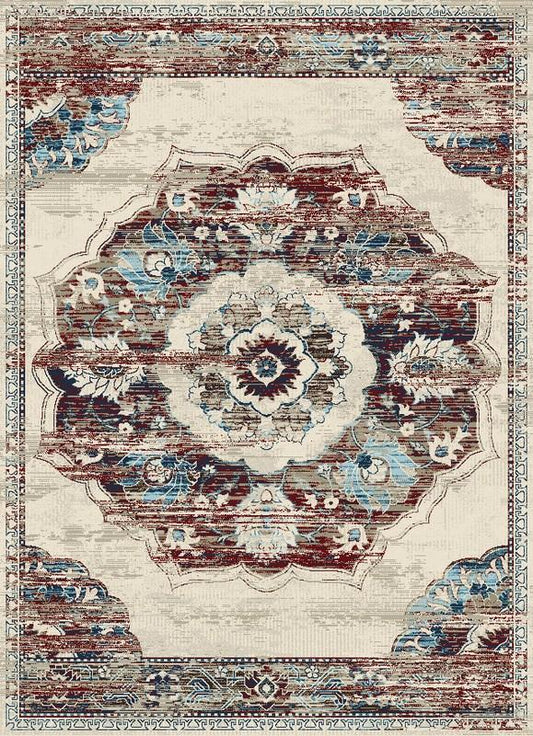 Victoria Traditional Distressed Style Medallion Area Rug - Ladolerugsca