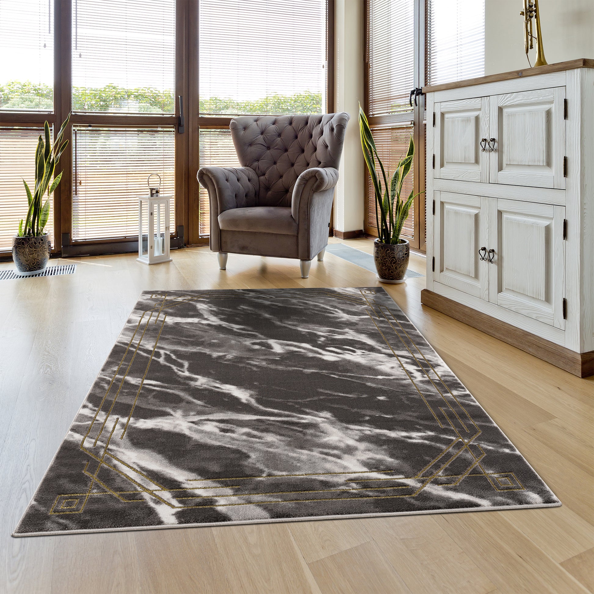 la dole rugs modern minimalistic marble pattern abstract rustic grey charcoal gold bordered area rug 9x12, 10x13 ft Large Big Carpet, Living Room, Beroom