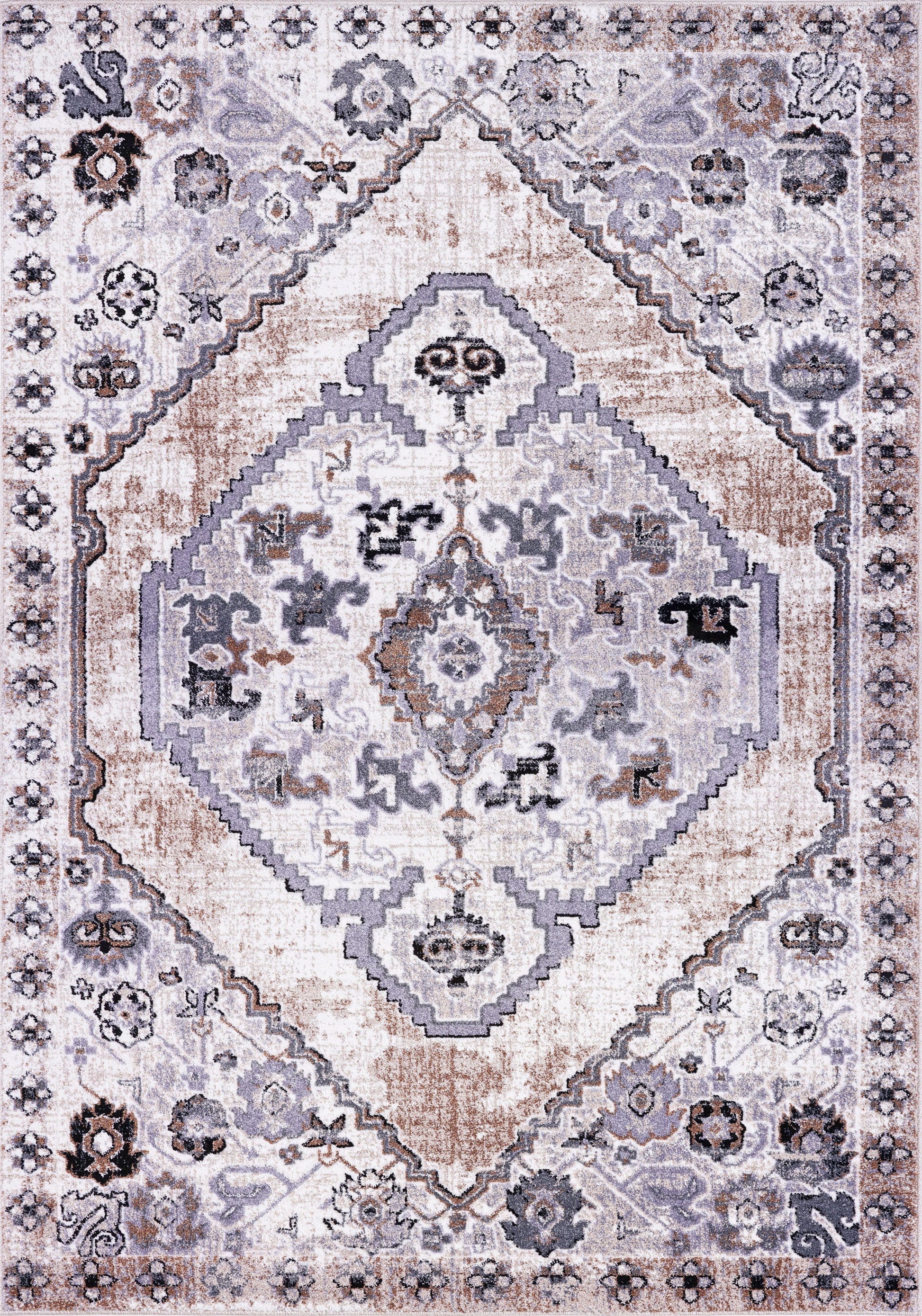 ladole rugs everest collection chania traditional european durable soft beige and cream mat 2x317 x 27 50cm x 80cm 2x3 Doormat, Entrance, Balcony, Bathroom, Washroom
