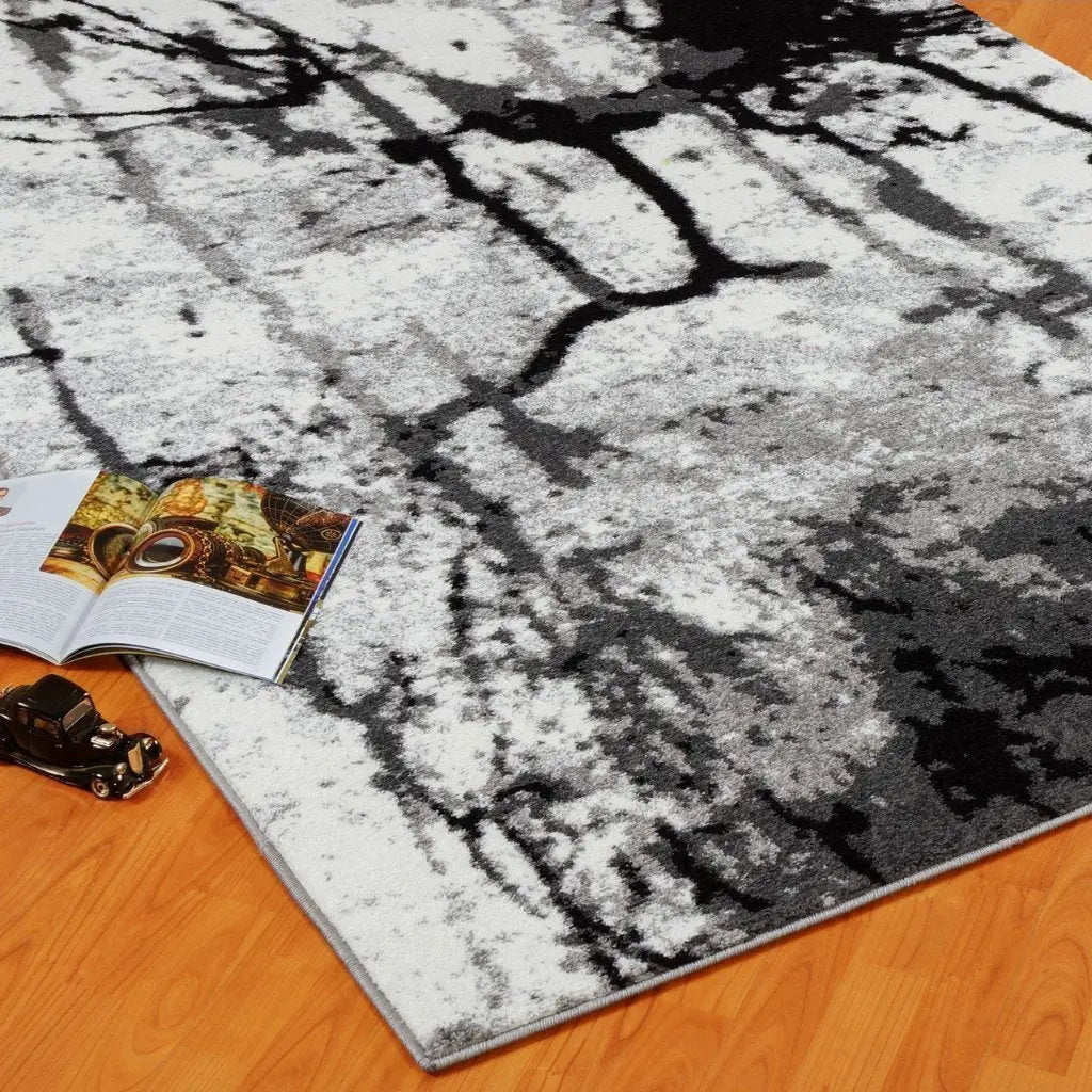 grey cream abstract area rug 2x5, 3x5 Runner Rug, Entry Way, Entrance ...