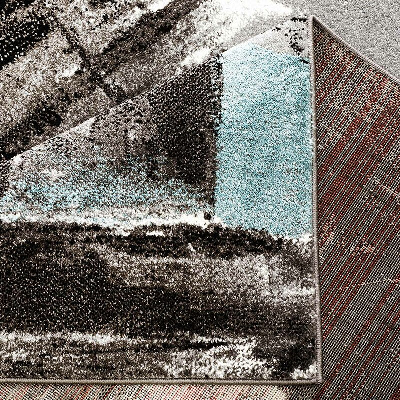 blue and black abstract modern area rug 9x12, 10x13 ft Large Big Carpet, Living Room, Beroom