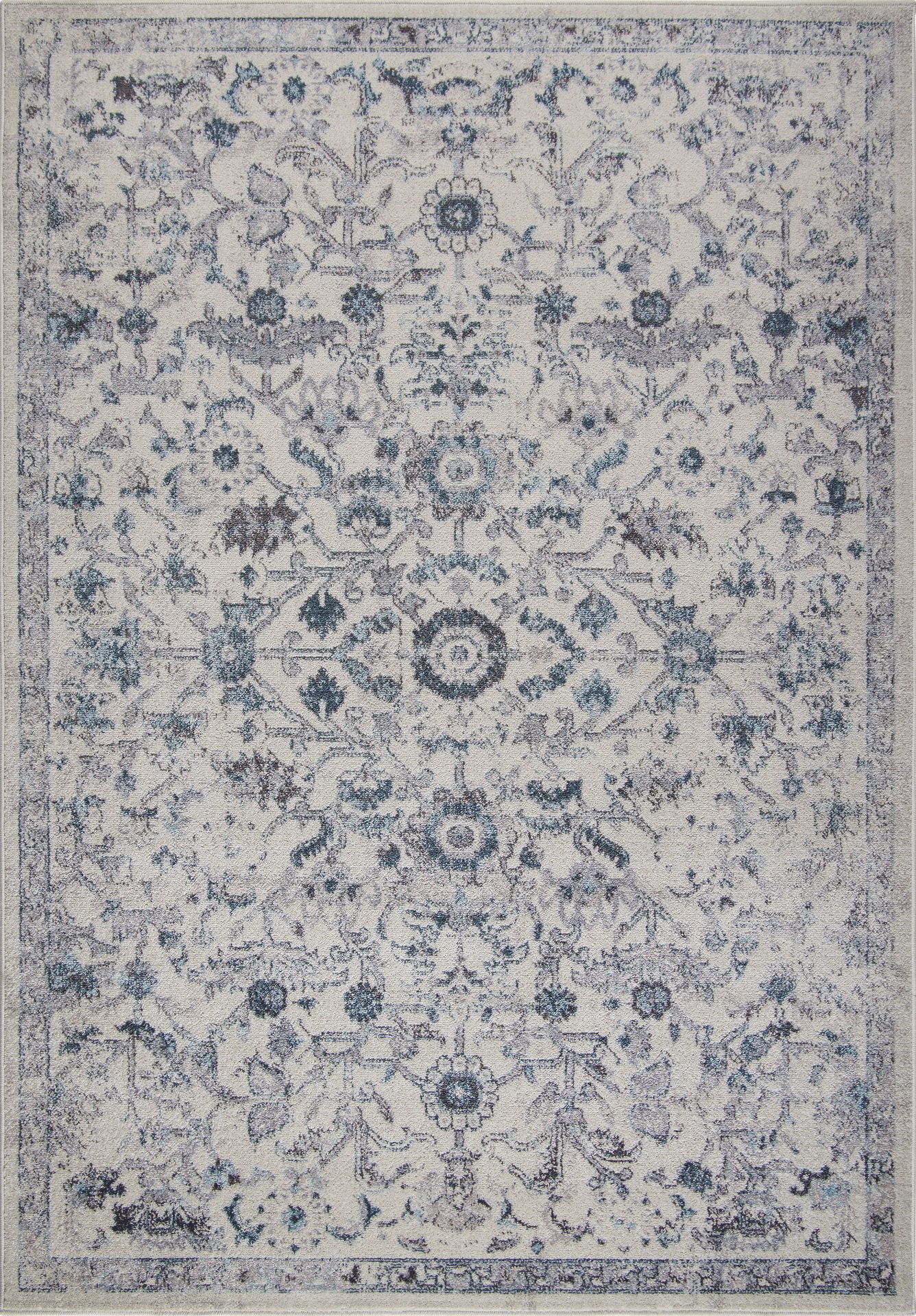 Arwen Cream Persian Design Blue Traditional Rug