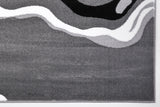 Calvin Grey Black Abstract Area Rug - Ladolerugsca
