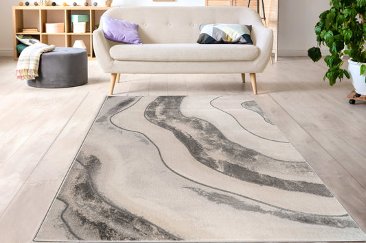 grey beige abstract luxury modern minimalist contemporary area rug 2x5, 3x5 Runner Rug, Entry Way, Entrance, Balcony, Bedside, Home Office, Table Top