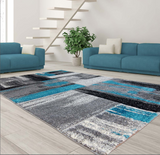 Copper Abstract Area Rug Blue - 