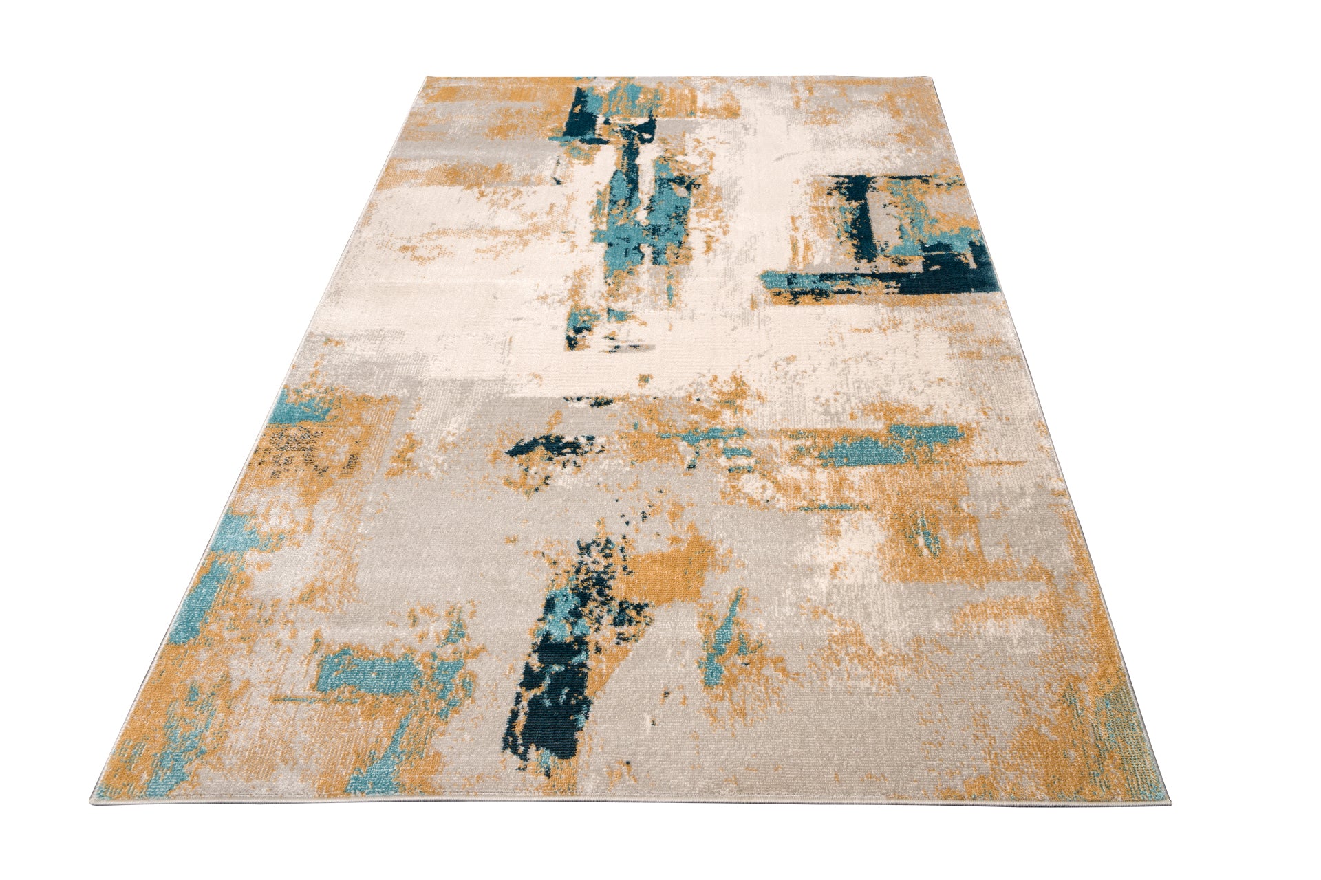 la dole rugs light dark orange turquoise beige rustic pattern abstract modern minimalistic area rug 2x8, 3x10, 2x10 ft Long Runner Rug, Hallway, Balcony, Entry Way, Kitchen, Stairs