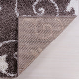 Ladole Rugs Shaggy Rabat Abstract Pattern Sustainable Spirals Style Indoor Small Mat Doormat Rug in Mink White