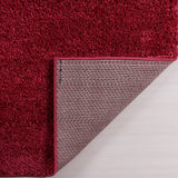 Ladole Rugs Solid Rose Red Shaggy Meknes Durable Medium Pile Indoor Area Rug Carpet