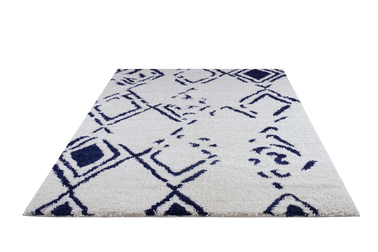 ladole rugs shaggy kenitra european abstract soft polypropylene modern small mat doormat rug in white dark blue 110 x 211 57cm x 90cm 2x8, 3x10, 2x10 ft Long Runner Rug, Hallway, Balcony, Entry Way, Kitchen, Stairs