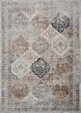 Blue Ivory Brown Machine Washable Boho Traditional Area Rug For Living Room, Bedroom