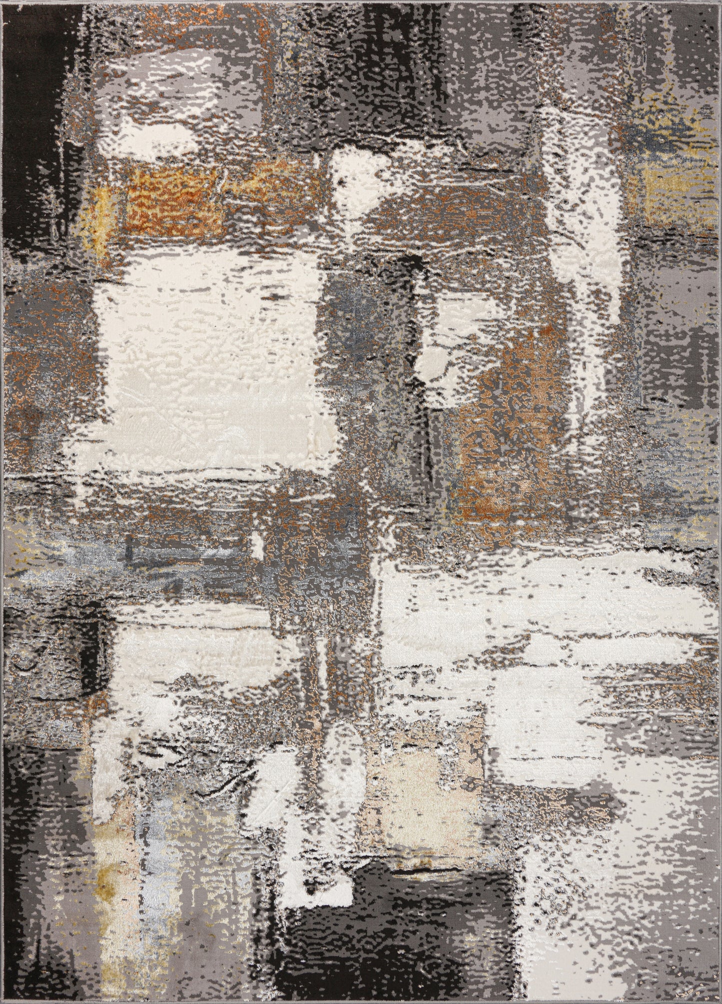 cream copper gold grey metalic rustic abstract patches pattern area rug 2x8, 3x10, 2x10 ft Long Runner Rug, Hallway, Balcony, Entry Way, Kitchen, Stairs