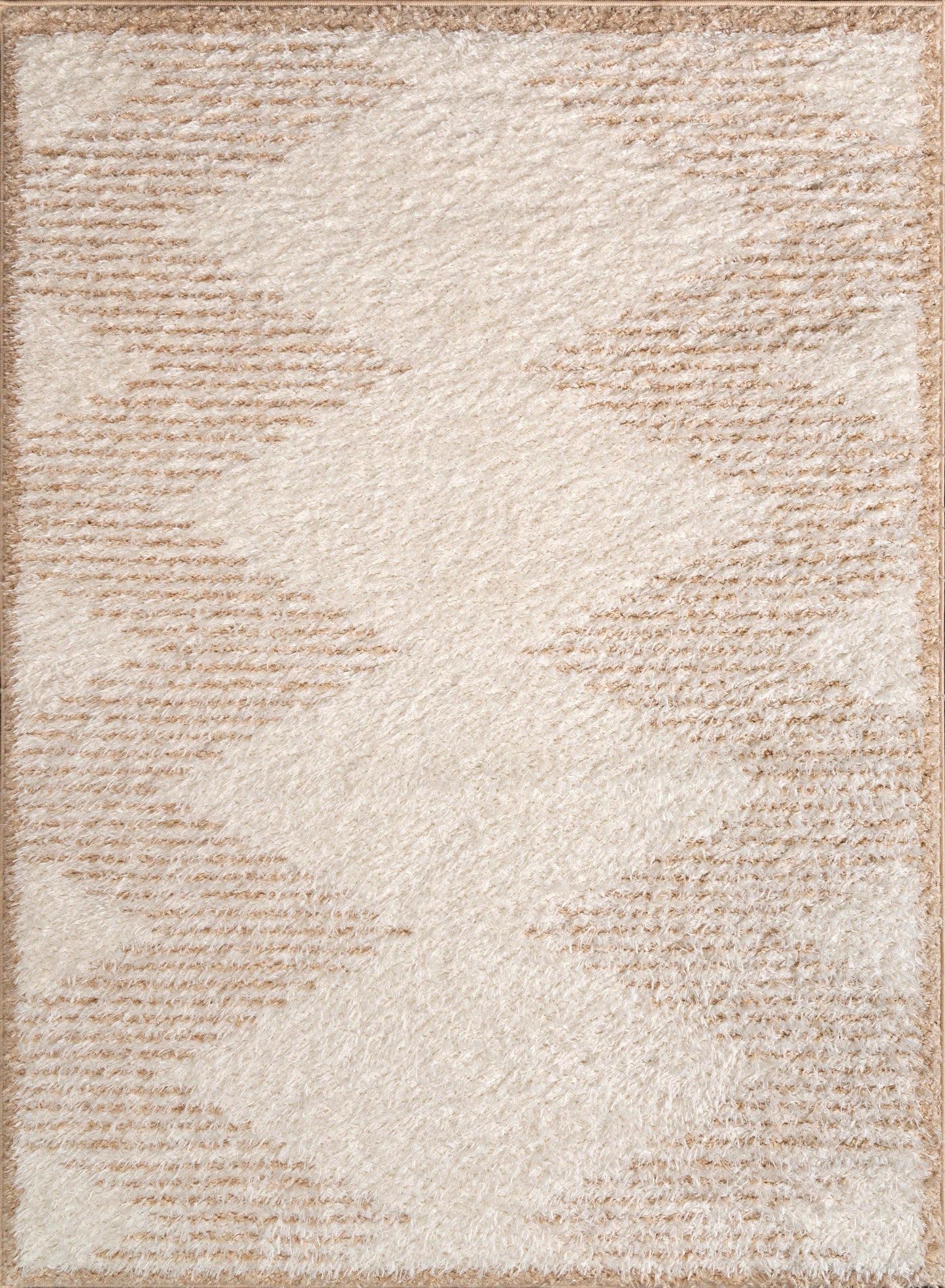 cream beige abstract fluffy thick shaggy area rug for living room bedroom 2x5, 3x5 Runner Rug, Entry Way, Entrance, Balcony, Bedside, Home Office, Table Top