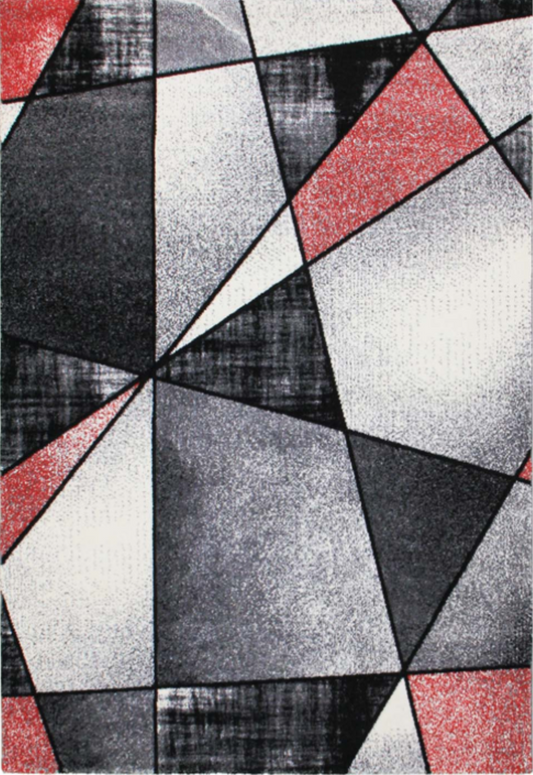 Emperor Abstract Red Gray Area Rug - Ladolerugsca