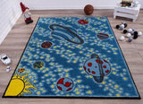 Teal Yellow Universe Area Rug