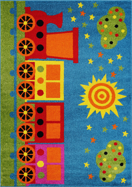 Train Playroom Area Rug