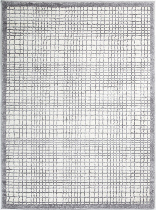 Gray Gingham Area Rug - Ladolerugsca