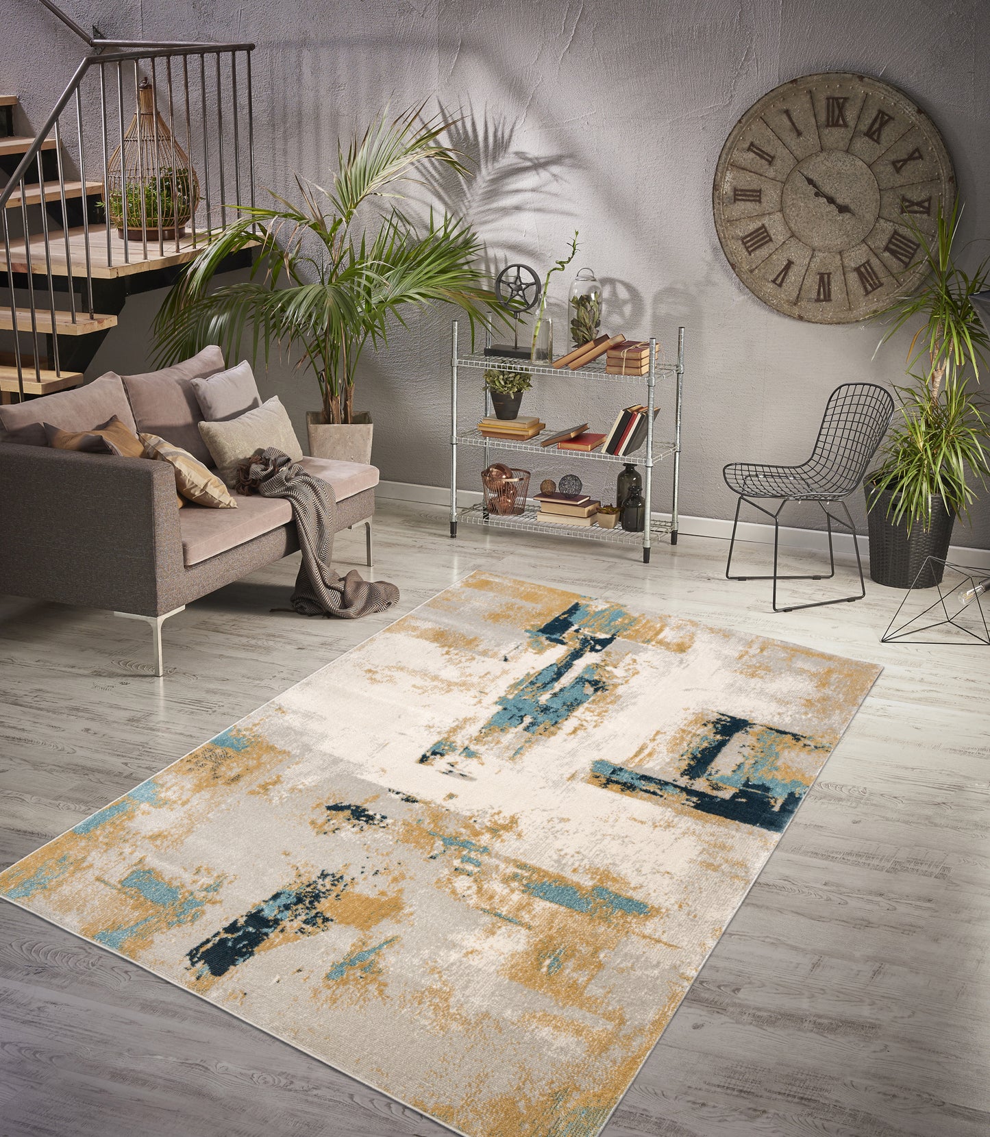 la dole rugs light dark orange turquoise beige rustic pattern abstract modern minimalistic area rug 8x10, 8x11 ft Large Living Room Carpet, Bedroom, Kitchen