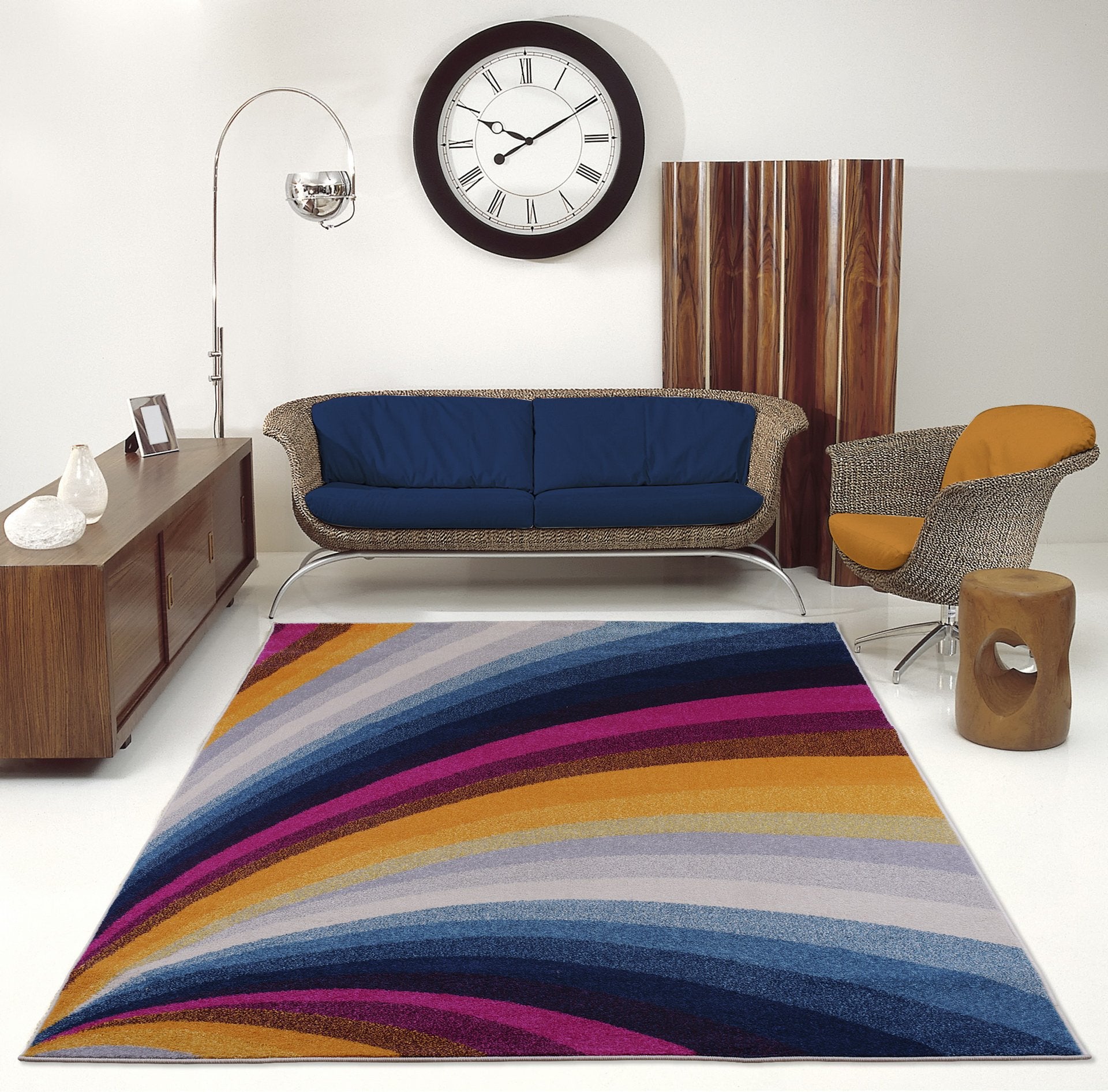 Ladole Opal Abstract Style Modern Indoor Rainbow Rug