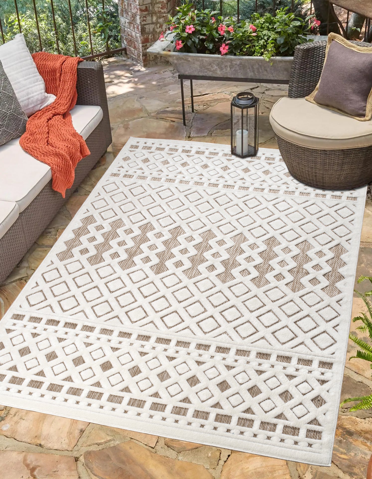 geometric modern contemporary outdoor indoor area rug carpet for patio porch dining area balcony living room bedroom 2x8, 3x10, 2x10 ft Long Runner Rug, Hallway, Balcony, Entry Way, Kitchen, Stairs