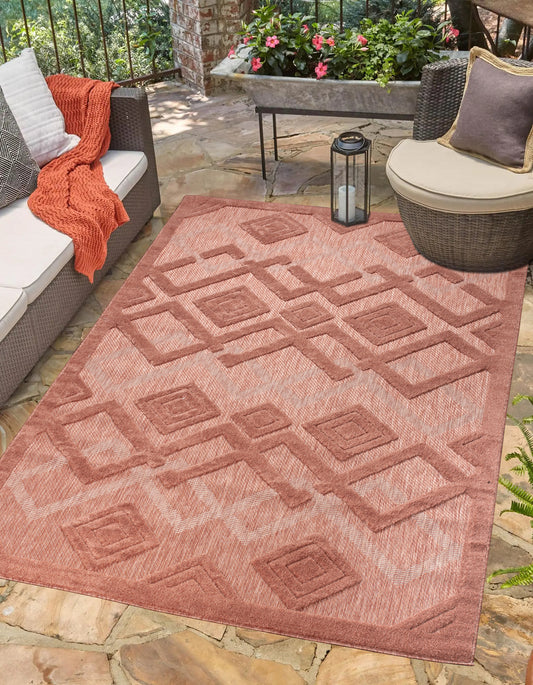 geometric modern minimalist contemporary outdoor indoor area rug carpet for patio porch dining area balcony living room bedroom 2x5, 3x5 Runner Rug, Entry Way, Entrance, Balcony, Bedside, Home Office, Table Top