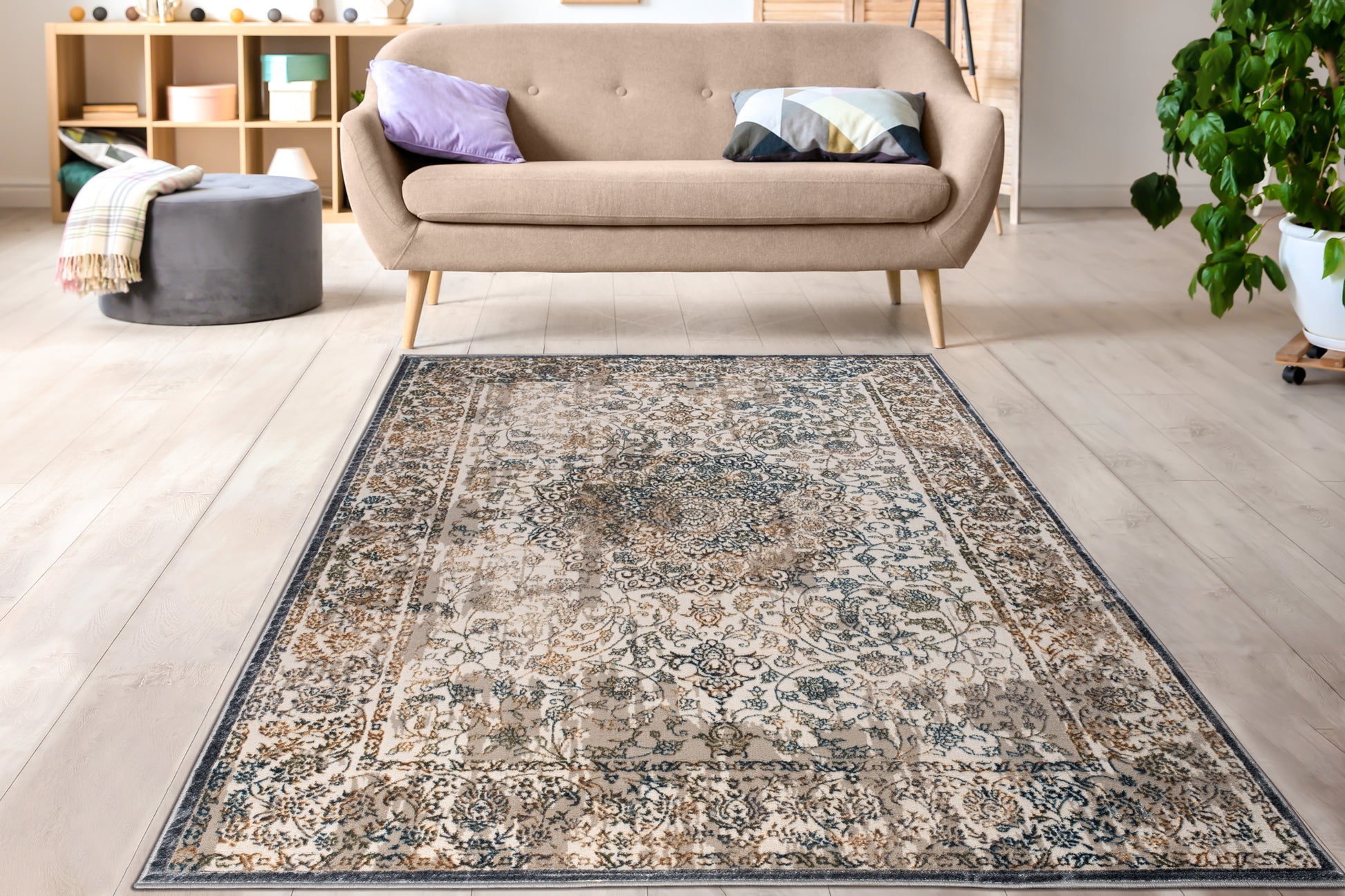 beige brown blue metalic traditional persian oriental contemporary area rug 4x6, 4x5 ft Small Carpet, Home Office, Living Room, Bedroom