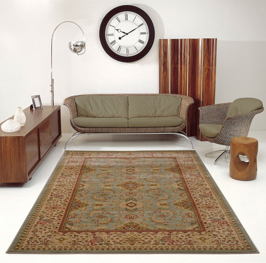 Terra Green Traditional Machine Made Area Rug - 