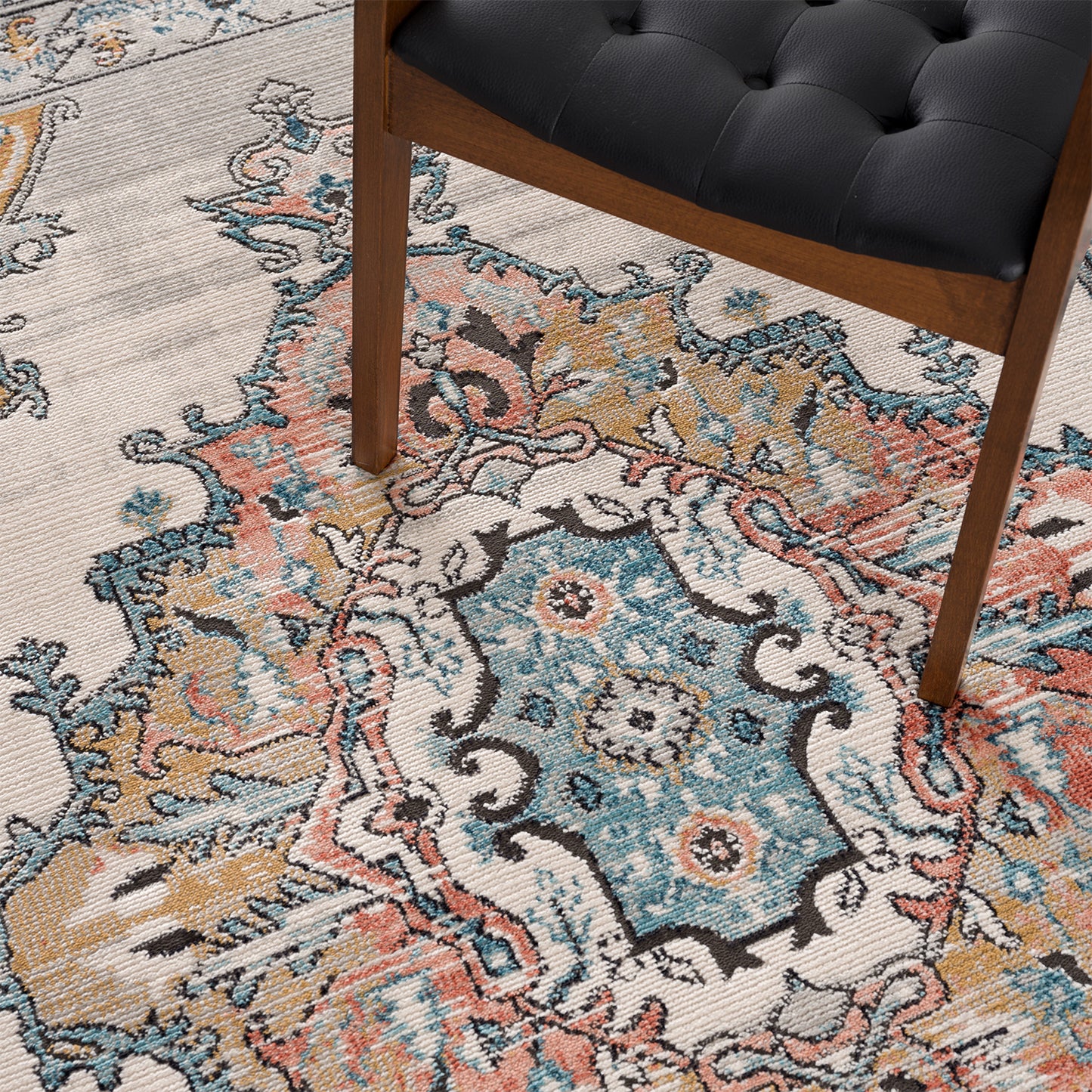 la dole rugs traditional persian bordered ikat turquoise ivory red orange area rug 9x12, 10x13 ft Large Big Carpet, Living Room, Beroom