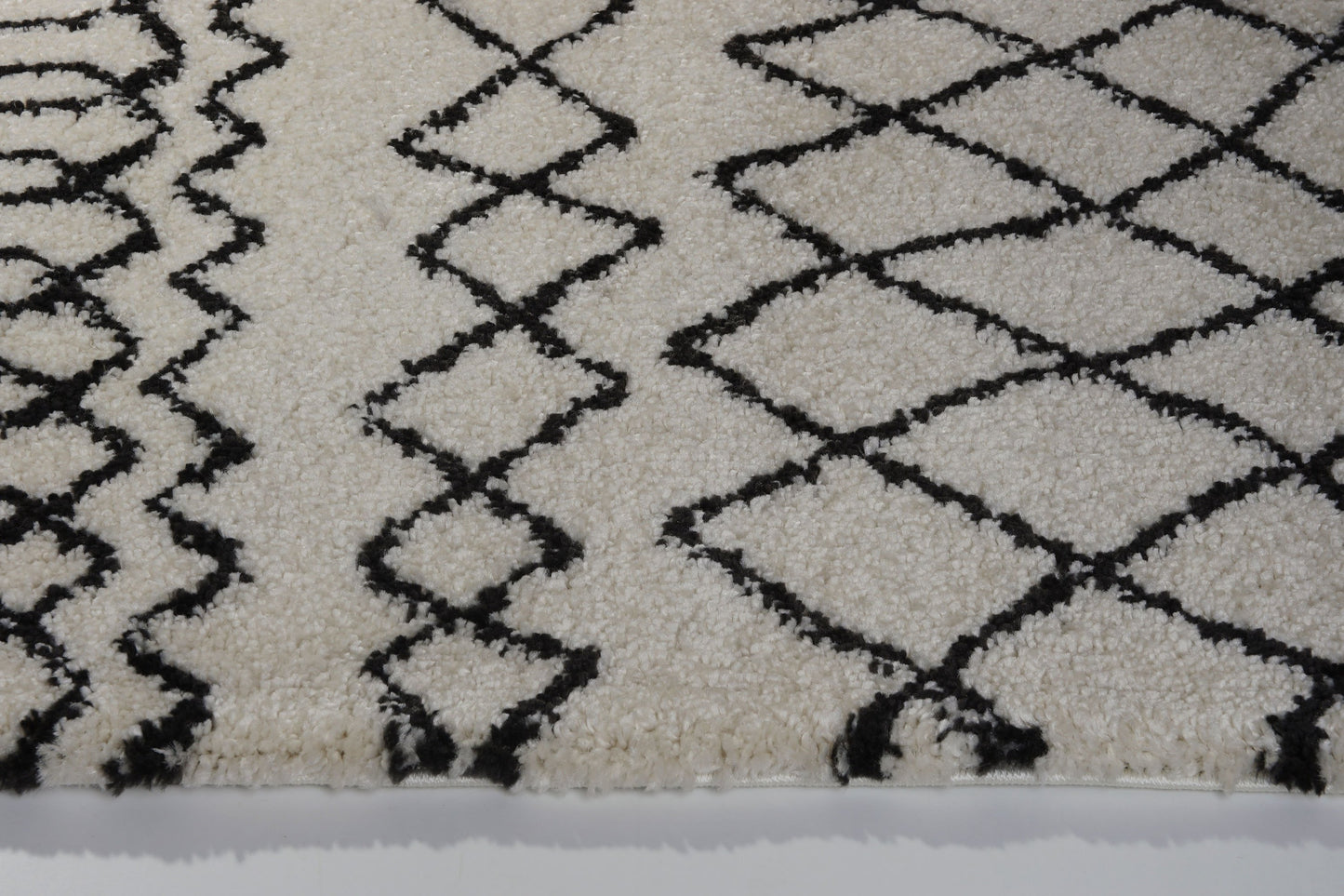 Shaggy Ivory Dark Grey Vancouver Area Rug - 