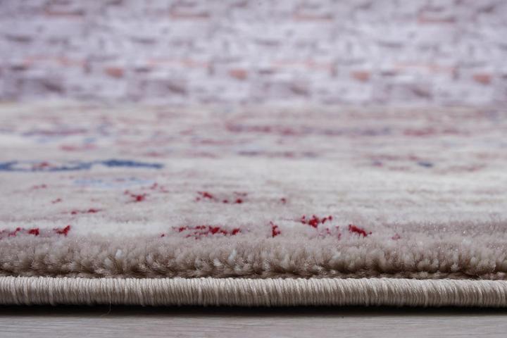 Victoria Traditional Distressed Style Blue Red Area Rug - Ladolerugsca