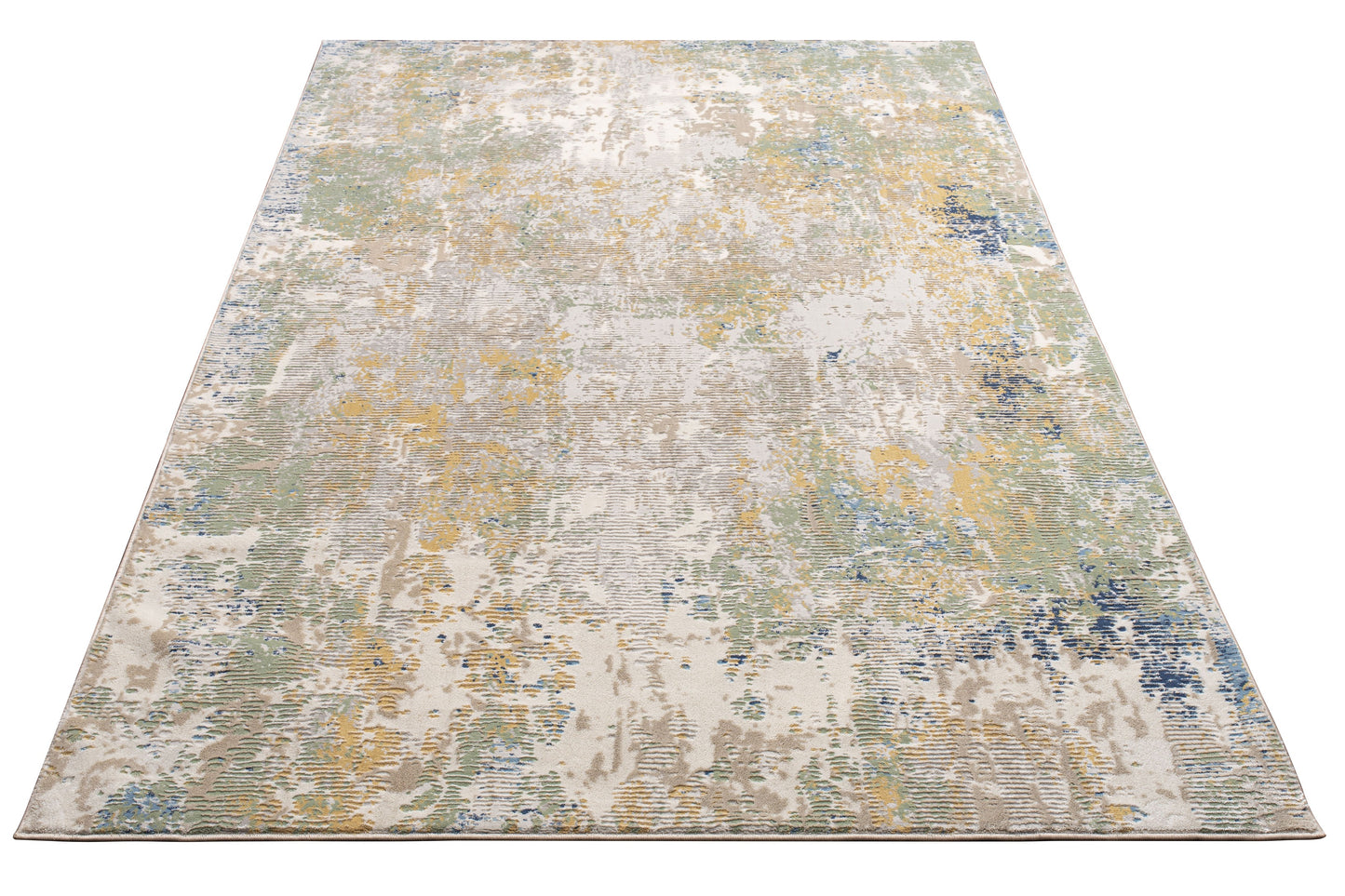 Quadro Beige Yellow Green Multicolor Rustic Abstract Modern Textured Area Rug