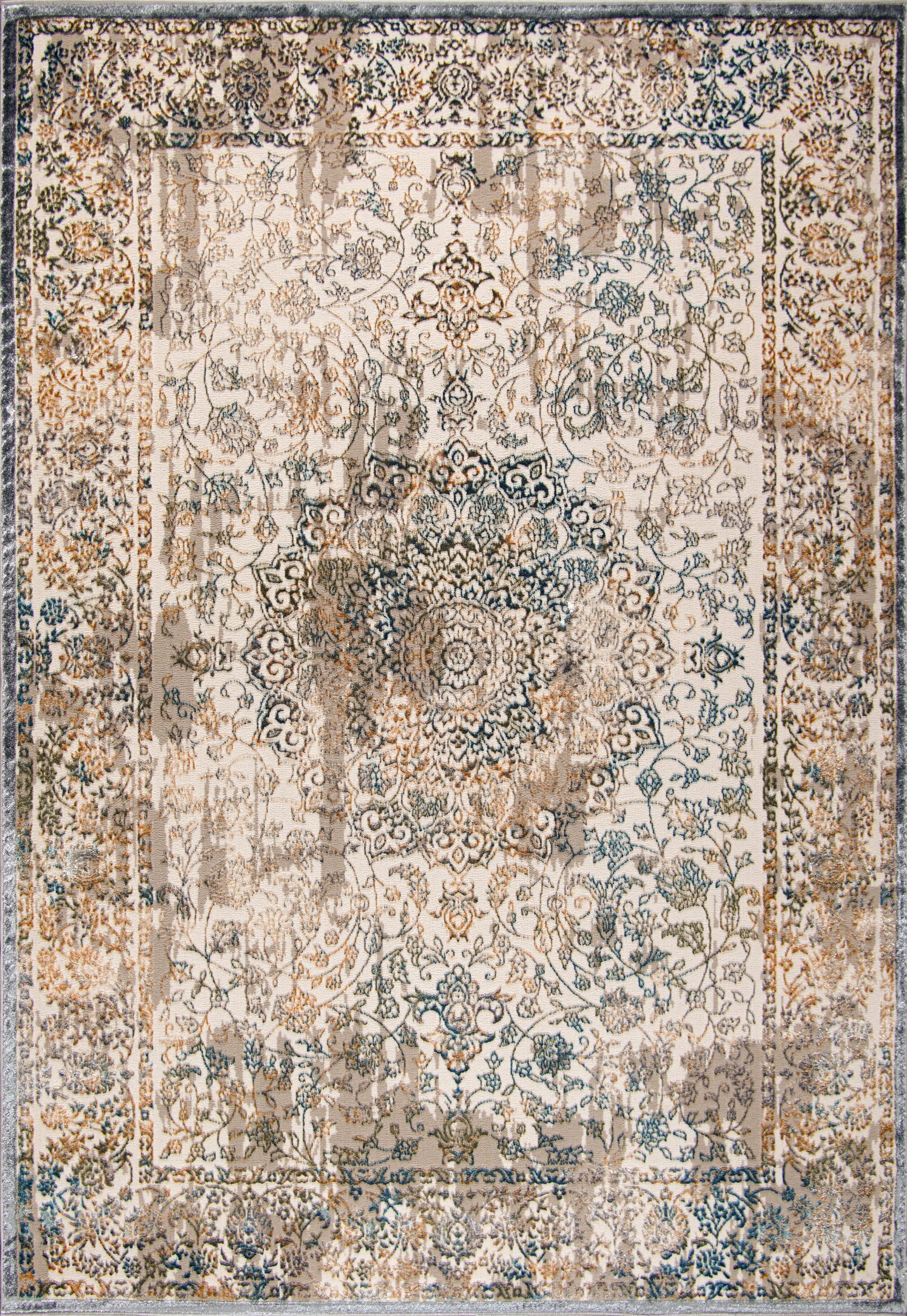 beige brown blue metalic traditional persian oriental contemporary area rug 2x8, 3x10, 2x10 ft Long Runner Rug, Hallway, Balcony, Entry Way, Kitchen, Stairs