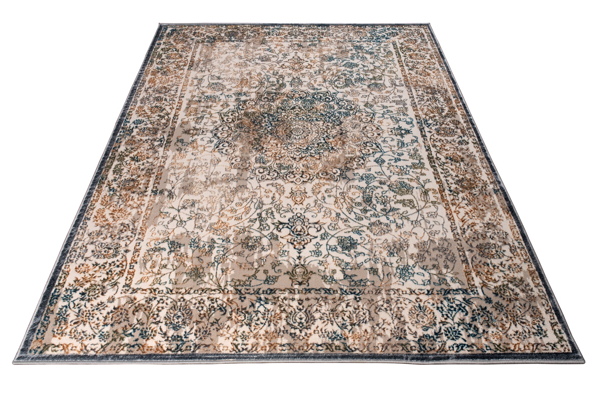 beige brown blue metalic traditional persian oriental contemporary area rug 6x8, 6x9 ft Living Room, Bedroom, Dining Area, Kitchen Carpet