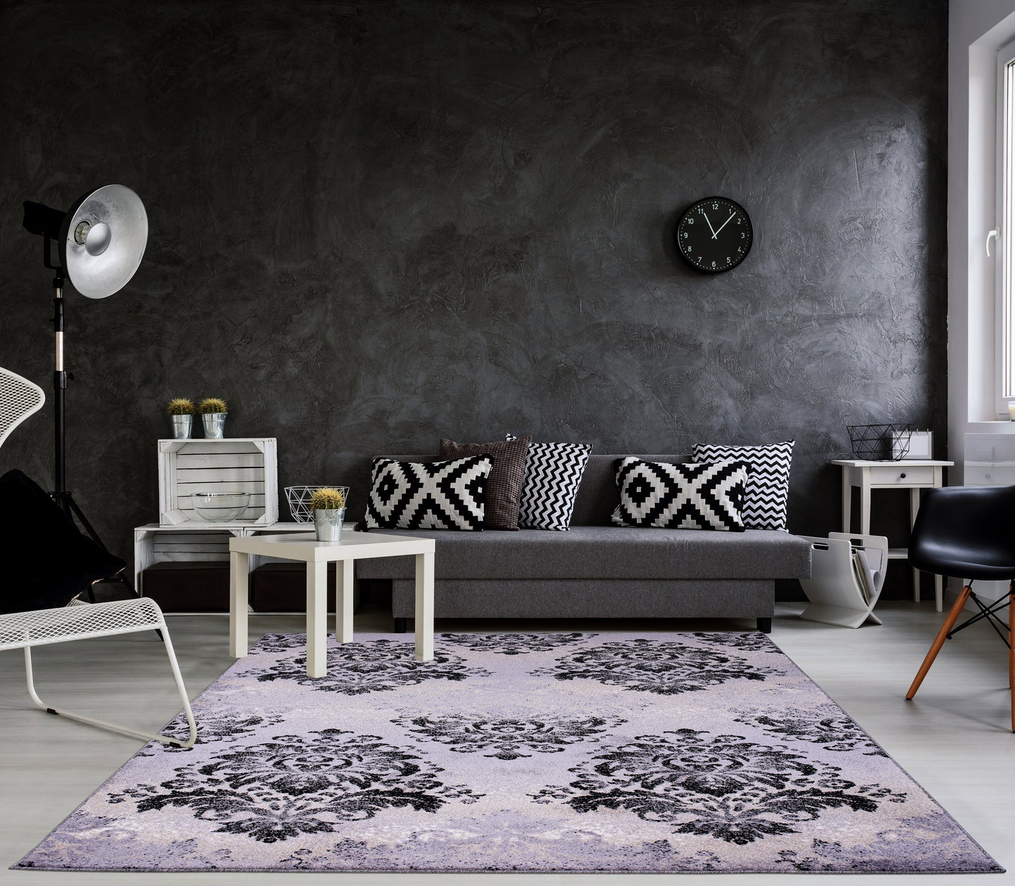 persian black grey area rug 4x6, 4x5 ft Small Carpet, Home Office, Living Room, Bedroom