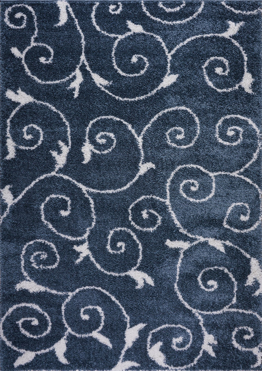 ladole rugs shaggy rabat abstract pattern sustainable spirals style indoor small mat doormat rug in blue white 110 x 211 57cm x 90cm 2x3 Doormat, Entrance, Balcony, Bathroom, Washroom