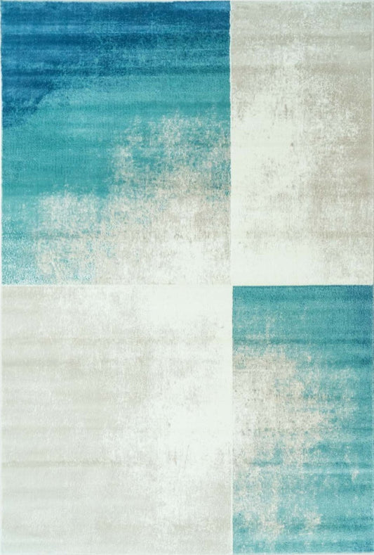 Dunya Ivory Teal Area Rug - 