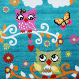 MODA KIDS OWL AREA RUG Turquoise - Ladolerugsca